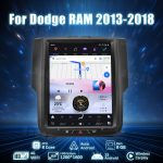 AuCAR Android 13 Tesla Style 10.5" Car multimedia for Dodge RAM GPS System Audio 2013-2018 Bluetooth Radio WIFI Vertical Stereo