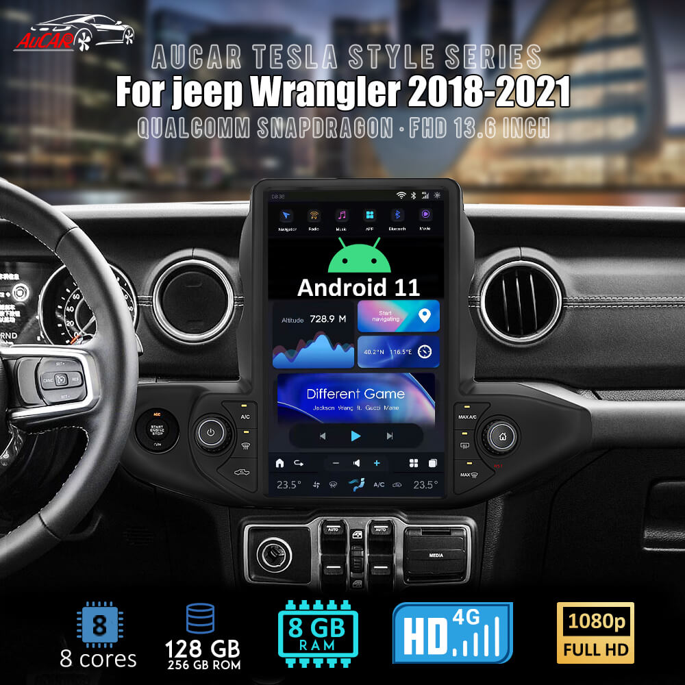 Best AuCar Tesla Android 11 13.6 inch Car Radio GPS Navi