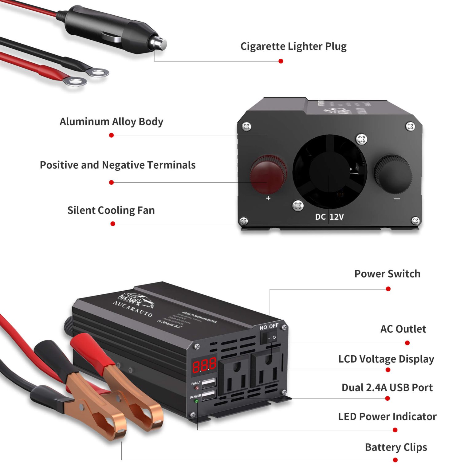 Aucar 600W Power Inverter | Aucarauto