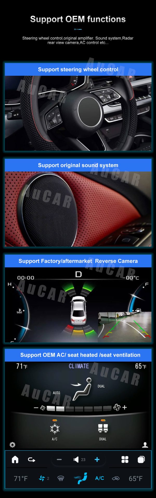 AuCar Tesla Android 12 13.6 Car Radio GPS Navigation For Chrysler 300C  2011-2022 Car Multimedia Stereo Player Car Video