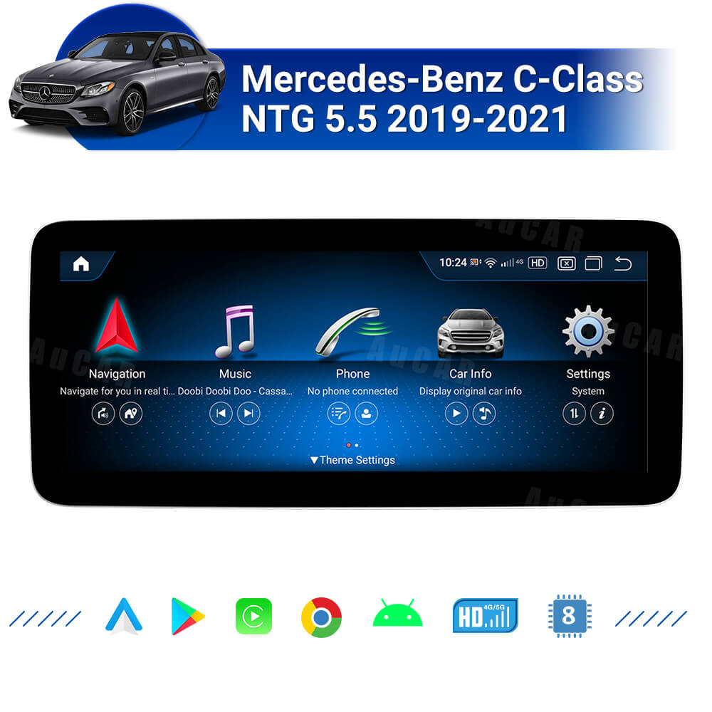 Best AuCAR Android Head Unit Car Video For Mercedes-Benz C-Class NTG 5.5  2019-2021 | Aucarauto