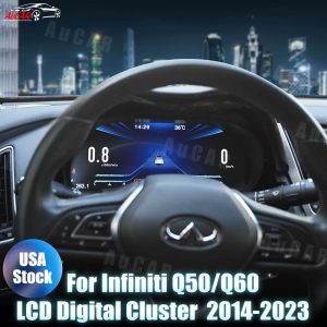 AuCAR Linux Instrument Cluster for Infiniti Q50 Q60 2014-2023 LCD Digital Cluster Virtual Cockpit Multimedia Player Dashboard Instrument Meter Screen