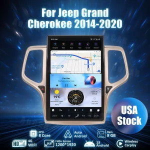13.6 Vertical Screen Android 13 Fast boot Navigation Radio for Jeep Grand Cherokee 2014 - 2022
