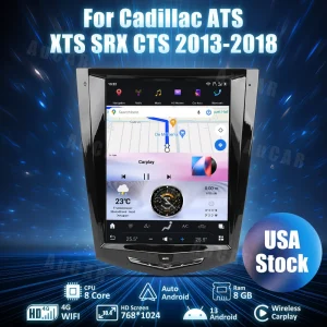 AuCar Tesla Android 13 10.4" Car Radio GPS Navigation For Cadillac Escalade ATS XTS SRX CTS 2013-2018 Car Multimedia Stereo Player Car Video