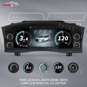 AuCAR Linux Instrument Cluster for Lexus LX570 2008-2015 2016-2024 Car LCD Digital Cluster Virtual Cockpit Multimedia Player Dashboard Instrument Meter Screen