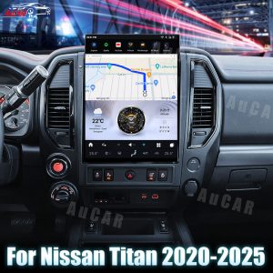 AuCar Tesla Android 13 15.6" Car Radio GPS Navigation For Nissan Titan 2020-2025 Car Multimedia Stereo Player Car Video