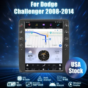 AuCar Tesla Android 13 12.1" Car Radio GPS Navigation For Dodge Challenger 2008-2014 Car Multimedia Stereo Player Car Video